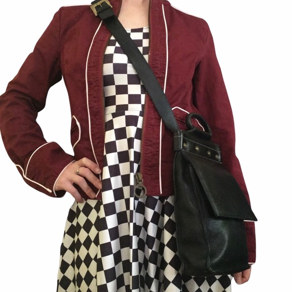 Vtg Pattie Jarrell Black Leather Crossbody Handbag - Picture 10 of 10